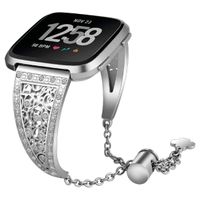 Valchinova Compatible with Fitbit Versa Band Replacement Metal Wristband Bracelet Strap Accessary (Silver)