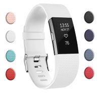Bands Replacement Compatible for Fitbit Charge 2, Adjustable Wrist Accessories Sport Wristbands for Women&Men (White, Large)