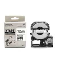 Compatible for Epson LC-4WBN LK 4WBN LC-4WBN LC 4WBN9(SS12KW)Laminated 1/2ih X 26.2 Feet(12mm x 8M) Black on White Label Tape Manager maker LW-300 LW-400 LW-500 LW-600P LW-700 Replace Refill (1PACK)
