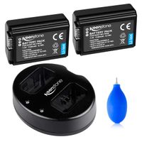 NP-FW50 Keenstone Camera Batteries Charger Set for Sony A6000 Battery, A6500, A6300, A7, A7II, A7RII, A7SII, A7S, A7S2, A7R, A7R2, A55, A5100,RX10(2-Pack,1100mAh)