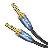 MillSO 3.5mm Audio Cable (6.6ft/2M) Male to Male Stereo AUX Cable TRS Headphone Jack Auxiliary Cable for AUX Cord, Car, Home Stereos, Smartphone, Tablet, MP3 Player, Speaker, Headphone - Metal Blue