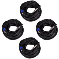 Seismic Audio - SASPT12-100-4Pack - 4 Pack of 100 Foot Pro Audio Speakon to 1/4" Speaker Cables -12 Gauge 2 Conductor 100' Speaker Cables