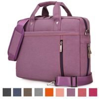 CROMI Laptop Shoulder Bag, 13 14 15.6 17 Inch Waterproof Durable Extensible Laptop Sleeve Case Messenger Bag Carrying Case Briefcase with Handle Strap for Lenovo/HP/MacBook/Asus(Purple,17.3 Inch)