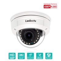 lookcctv POE Vandal-Proof IP Dome Camera, 4MP Waterproof Security Camera, Night Vision Video Surveillance Camera,2.8-12mm Varifocal Lens, Motion Detection Alarm, Compatible with ONVIF NVR