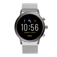 Kartice Compatible with Fossil Mens Gen 5 Carlyle Fossil Womens Gen 5 Julianna 22mm Stainless Steel Replacement Strap Metal Wristband (Silver)