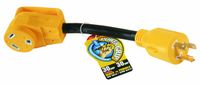 Camco 12" L5-30 AMP Locking 3-Prong Plug / TT-30 30 AMP Standard Receptacle PowerGrip Generator Adapter (55272)