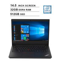 2019 Newest Lenovo ThinkPad E490 14 Inch FHD Laptop (8th Gen Inter Quad Core i5-8265U up to 3.9GHz, 32GB DDR4 RAM, 512GB SSD, Intel UHD Graphics 620, WiFi, Bluetooth, Windows 10 Pro)