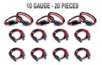 20 Pieces 10 Gauge 12" Quick Disconnect Inline Power Wire Cable Harness