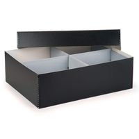 Lineco Black Archival Photo Storage Box with Removable Lid 15.5" x 12" x 5" Without Envelopes. Holds up to 1700 of 4x6. Lignin-Free Photo Organizer. Store & Protect Prints, Docs, Reports.