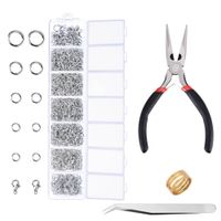 Paxcoo 1500Pcs Silver Jump Rings with Lobster Clasps and Jewelry Pliers for Jewelry Making Supplies Findings and Necklace Repair