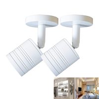 DLLT 5W Mini LED Wall Mount Spotlight, Picture Accent Lights, Angle Adjustable Display Ceiling Light for Background Wall, Art work, Jewellery Showcase, 4000K, Not Battery Powered (2 Packs White)