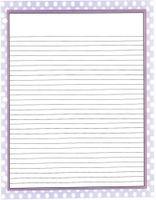 Purple Polka Dot 3 Hole Loose Leaf Paper 50 Sheets