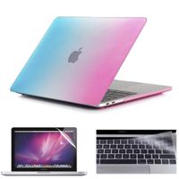 3In1 Hard Shell Case + Keyboard Cover + Screen Protector for Macbook Pro 13" with Touch Bar (2019 2018 2017 2016 Release A2159 A1989 A1706)- Rainbow