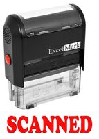 SCANNED Self Inking Rubber Stamp - Red Ink