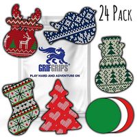 GrifGrips CGM Securement Adhesive: Christmas Sweater Combo (24 Pack) (Dexcom G6 (Vertical))