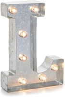 Darice Silver Metal Marquee Letter - L - 9.87" Tall, Galvanized Silver Finish