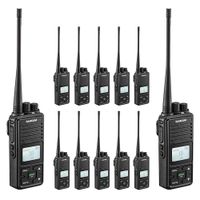 SAMCOM 20 Channel Walkie Talkie Wireless Intercom with Group Button, 2 Way Radio with 2.5 Miles Range, Earpiece & Belt Clip Included - Black (Pack of 12)