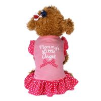 Howstar Pet Dress, Summer Cute Pet Puppy Small Dog Cat Mommy Little Love Print Apparel Clothes Fly Sleeve Dress (Pink, XS)
