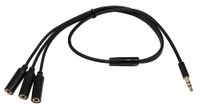 3.5mm Stereo Audio AUX Cable-zdyCGTime 1/8" 3.5mm Stereo Plug Male to 3 1/8" 3.5mm Stereo Jack Female 1 Input 3 Output Stereo Audio AUX Cable(1.5ft Black)