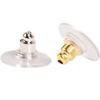 100 Pairs Bullet Clutch Earring Backs with Pad Earring Safety Backs (Silver and Gold)