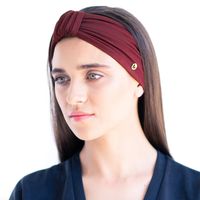 BLOM Original Multi Style Headband. Women Yoga Fashion Workout Running Athletic Travel. Wear Wide Turban Thick Knotted. Comfort Style Versatility. (Maroon)