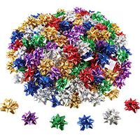 Tatuo 240 Pieces Mini Gift Wrap Bows Christmas Metallic Bows Self Adhesive Gifts Bows for Holiday Christmas Birthday Party Favor (Multi-Color)