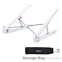 Laptop Stand, Kavalan Portable Desktop Light Weight Notebook Holder, Adjustable Eye-Level Ergonomic Height Design for MacBook Pro Air, Chromebook and More - Storage Bag Included (White)