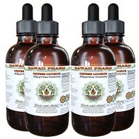 Chinese Licorice Alcohol-Free Liquid Extract, Chinese Licorice (Glycyrrhiza Uralensis) Root Glycerite Herbal Supplement 4x4 oz