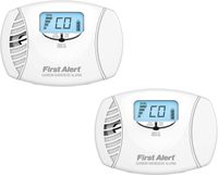 First Alert CO615 Dual-Power Carbon Monoxide Plug-In Alarm with Battery Backup and Digital Display (2 Pack)