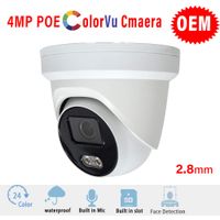 4MP Full Color Turret Security PoE IP Camera OEM DS-2CD2347G1-LU 2.8mm, Hik Vision Colorvu Outdoor Network Camera with Camera with Audio, SD Card Slot, Smart H.265+ WDR,IP67, WDR