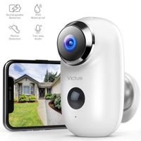 Victure 1080P Outdoor Camera Wireless Rechargeable Battery Powered Home Security WiFi Camera with IP65 Waterproof PIR Motion Detection 2-Way Audio and Night Vision Cloud Storage/SD Slot