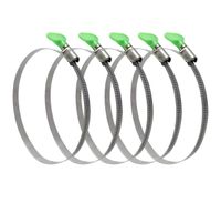 GLIDESTORE 6-Inch Hose Clamps Stainless Steel (Adjustable 5 1/2-6 1/3 Inch Diameter), Easy Turn Thumb Screw Metal Clamp, Ideal for Dryer and Plastic Vent Ducts, 5-Pack (Easy Turn Clamp)