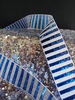 AK-Trading 1.5" x 25 Yards Metallic Candy Striped Gift Wrap & Craft Ribbon - Royal Blue