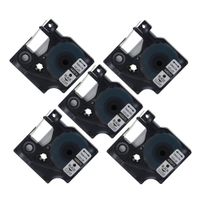 coLorty D1 45010 Black on Clear Replacement Labeling Tape Cartridge 1/2 Inch Width 23 Feet Length Compatible for Dymo LabelManager Writer Maker 280 160 260P 5 Pack