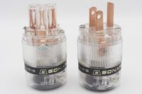 SonarQuest Standard Edition Red Copper Series US Power Plug & IEC Connector Set AC Power For HiFi Audio