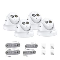 SANNCE 2MP Outdoor Security IP Turret H.265 PoE Camera, 19201080, 100ft NightVision,True Metal Housing, IP66 Weatherproof, Mini Dome Network Camera with Built-in Microphone for Clear Audio(4 Pack)