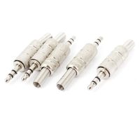 uxcell 5 Pieces 2Pole 3.5 mm Stereo Male Plug VCD Audio Spring Relief Jack