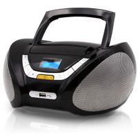 Lauson Boombox with Cd Player Mp3 | Portable Radio CD-Player Stereo with USB | USB & MP3 Player | Headphone Jack (3.5mm) CP545 (Black)