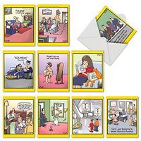 Wild For Whyatt - 10 Funny Cartoon Thank You Cards with Envelopes (4 x 5.12 Inch) - Entertaining Appreciation and Gratitude Note Cards - Hilarious Stationery Notecards M6463TYG