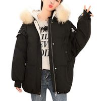 HebeTop Women's Winter Quilted Puffer Padded Cotton Warm Jacket with Hood Black