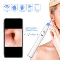 Wireless Otoscope with 6 Adjustable LEDs,HD 720P WiFi Ear Otoscope Ear Cleaning Endoscope Ear Inspection Camera with Ear Wax Remover Tools