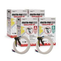 Froth Pak Dow 650, 2 Spray Foam Insulation Kits, Class A Fire Rated, Closed Cell Foam, Covers 1300 sq ft