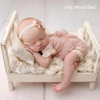 Baby Photo Props Cot Newborn Photography Props Boy Small Wooden Bed Photo Studio Props Baby Photography Props Cot Gift for Baby Boys and Girls