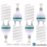 LimoStudio Full Spectrum Lighting Bulb 85W Photography Photo CFL 6500K, 4 Bulbs, Daylight Pure White, AGG120
