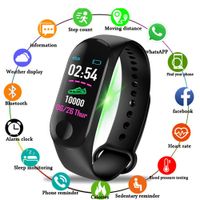 XINHUANG M3 Plus Smart Bracelet Heart Rate Blood Pressure Health Waterproof Smart Watch M3 Pro Bluetooth Watch Wristband Fitness Tracker (Color : Black)