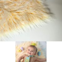 Faux Mongolian Fur Photography Prop, Newborn Prop, Basket Stuffer, Layering Blanket, Rug (Small, 18"x20", Frosted Yellow)