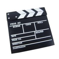 Clapper Board Odowalker Black Clapperboard Clap-Stick Dry Erase Cut Action Scene for Hollywood Camera Film Studio Home Movie Video 7.87x7.87 inch