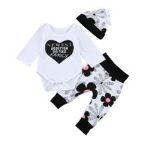 Newborn Kids Baby Girls Outfits Clothes, Keepfit Letter Romper Tops+Floral Pants+Hat Set (18-24 Months, White)