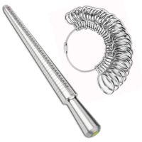 Accmor Ring Sizer Tool Including Ring Mandrel & Ring Sizer Guage, 4 Sizes Ring Measurement Stick Metal Mandrel & Finger Sizing Measuring Tool Set for Jewelry Making Measuring
