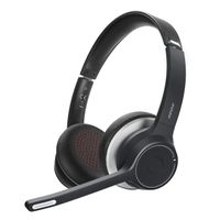 Mpow HC5 V5.0 Bluetooth Headset with Microphone, CVC8.0 Noise Canceling, 22+Hrs Talk Time, Soft Leatherette Ear Pad, Wireless Business Office Headset for Calling, Music (Wired Optional)